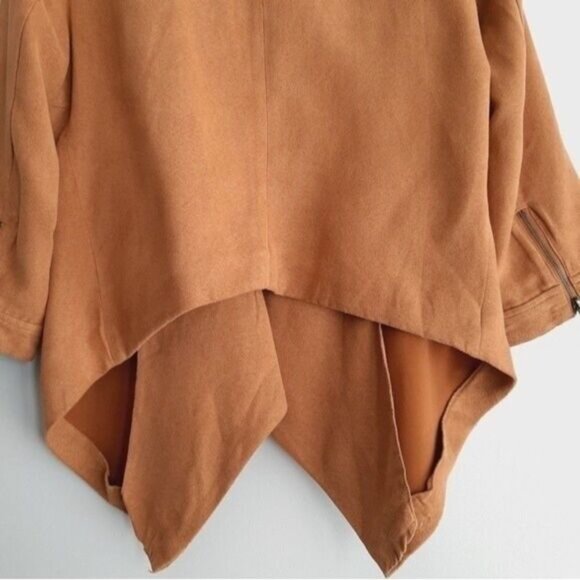 VERO MODA Faux Suede Open Front Light Jacket Tan Sz M - Picture 8 of 10